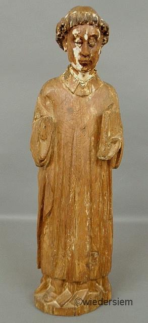 Large carved pine figure of a monk 15968c