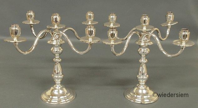 Pair of Camusso silver candelabra 1596aa