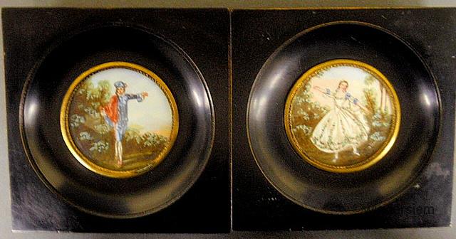 Pair of French miniature portraits 1596c0