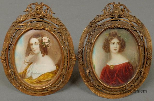 Two oval French miniature on ivory 1596ed