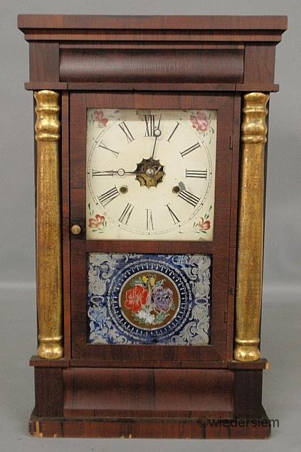 Mahogany veneered mantel clock by Jerome