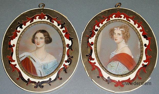 Pair of Continental oval miniature 1596ff