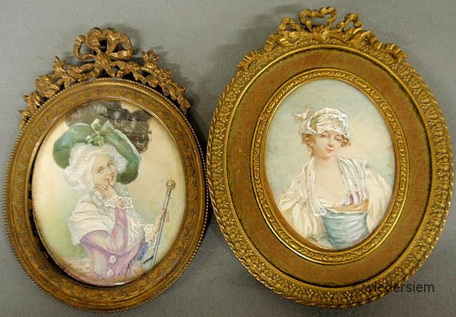 Two French oval miniature portraits 159719