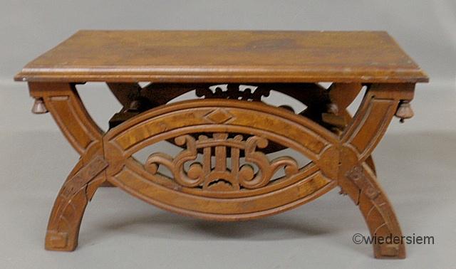 Ornate carved walnut stool late 159714