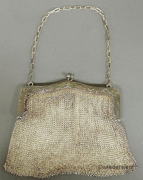 Sterling silver mesh purse with 15971c