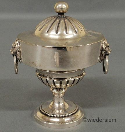 Continental silver covered sugar bowl
