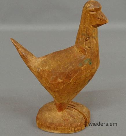 Primitive carved wood standing bird