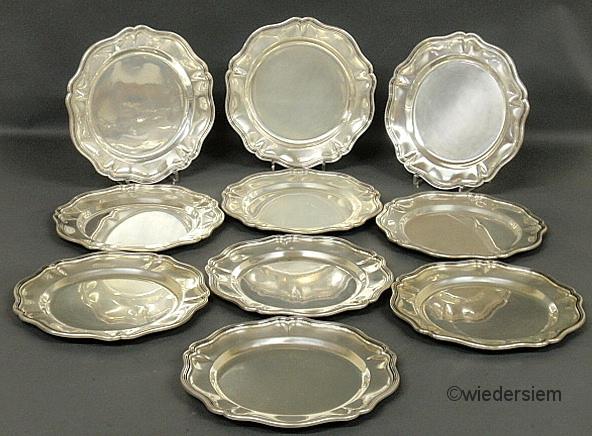 Set of ten Peruvian silver service