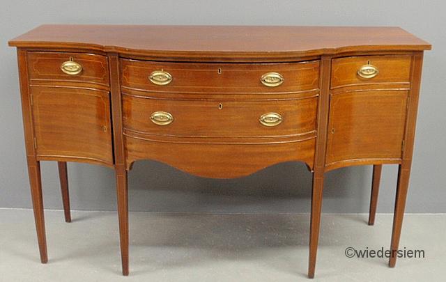 Hepplewhite style inlaid mahogany sideboard