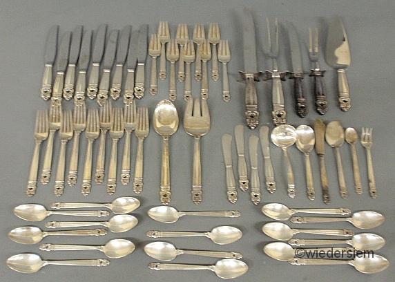 Partial sterling silver flatware