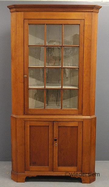 Cherry two-piece corner cupboard c/840