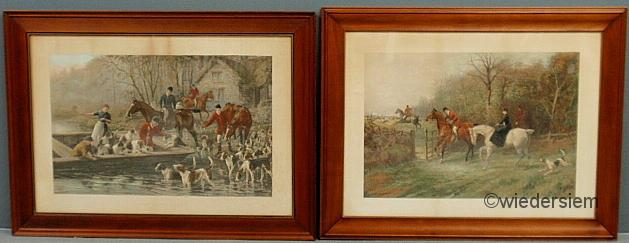 Two framed foxhunting prints ?home