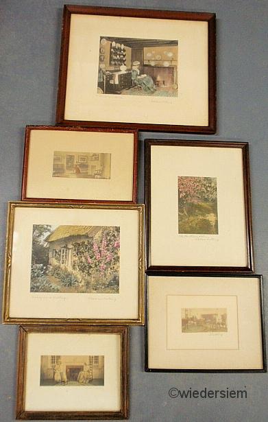 Six signed Wallace Nutting prints