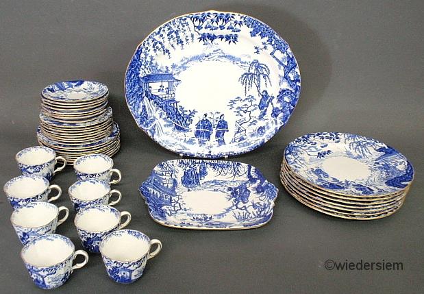 Partial set of blue and white Royal