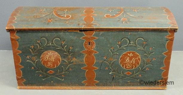 Continental dome-lid wedding chest