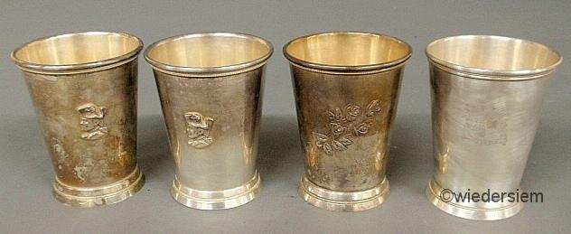 Four sterling silver mint julep cups