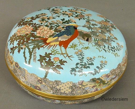 Large cloisonn covered bowl 19th 159810