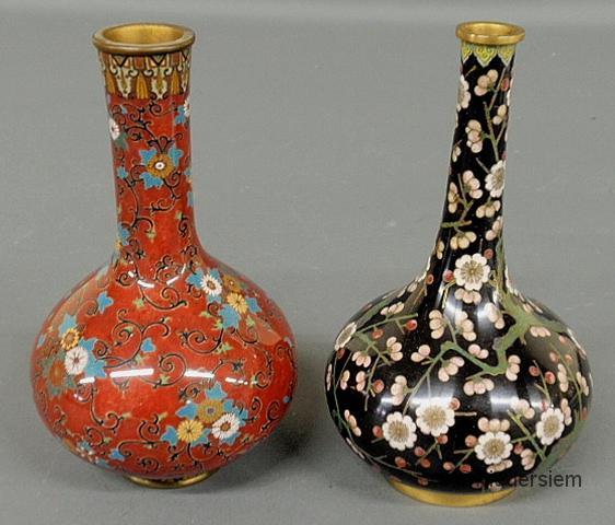 Two colorful cloisonn vases with 15981e