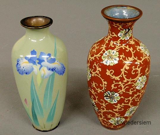 Two cloisonné vases 19th c. light