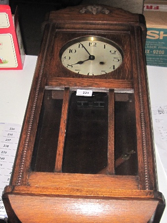 Edwardian Oak Cased Wallclock height