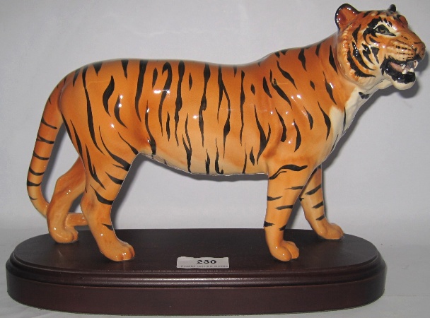 Beswick Tiger 2096 On Wooden Base