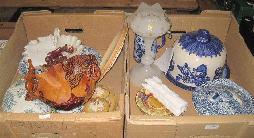 Two Trays of various pottery to 1598f1