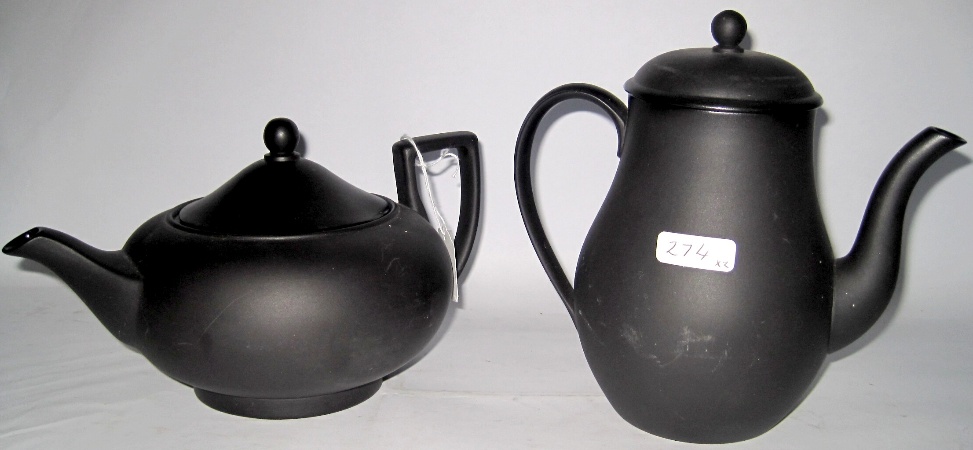 Wedgwood Black Basalt Teapot and Coffee