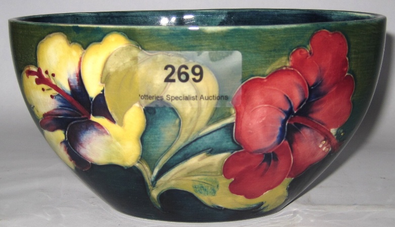 Moorcroft Bowl Decorated in Hibiscus 1598fe
