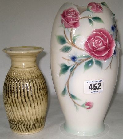Royal Doulton embossed vase Decorated