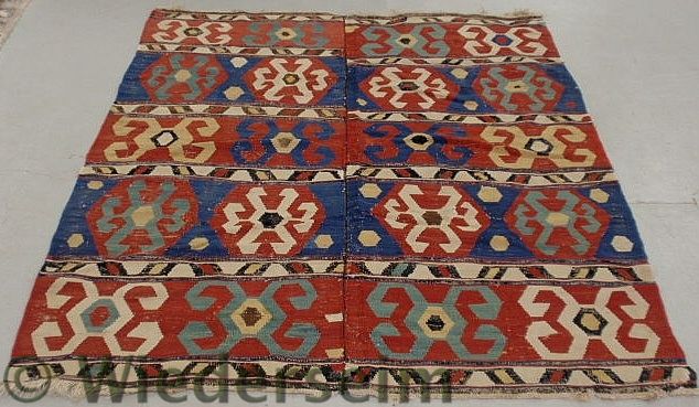 Colorful Kilim oriental flat weave 15998f