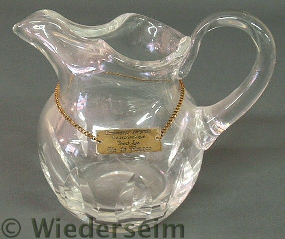 Lead crystal water pitcher signed 159995