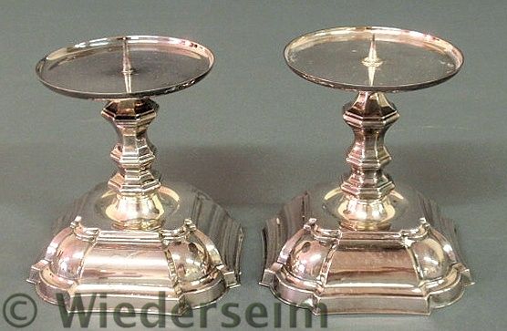 Pair of Danish weighted silverplate 15999c