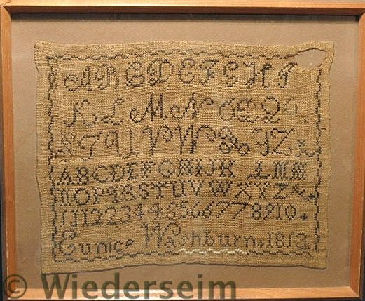 Small framed sampler with ABC s 1599c2