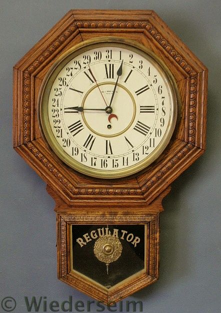 Oak Regulator clock by Wm L Gilbert 1599c3
