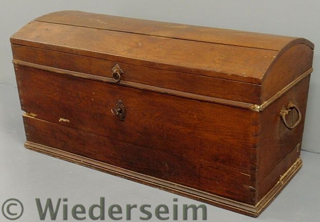 Walnut dome lid blanket chest 19th 1599fa