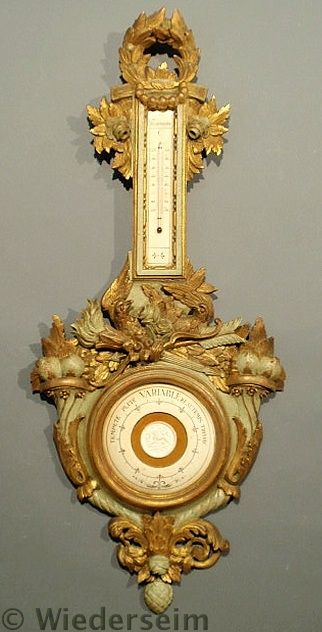 Italian carved gilt wood barometer and
