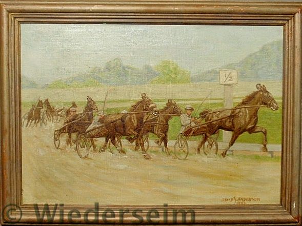 Oil on canvas painting of a trotter 159a02