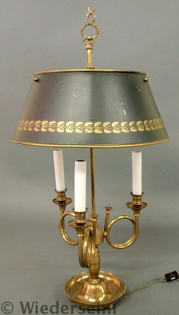 Brass three-arm hunting horn lamp