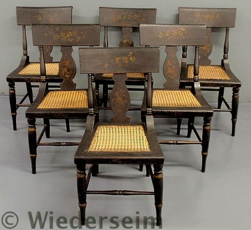 Set of six Sheraton side chairs