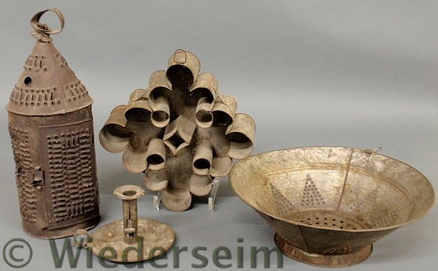 Group of 19th c. tinware to include: