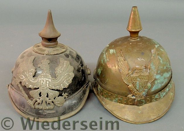 German WWSI leather spike helmet with