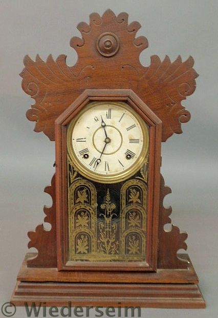 Victorian walnut mantel clock late 159a88