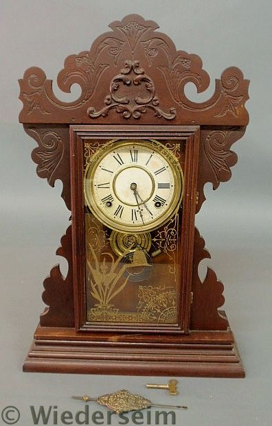 Victorian walnut gingerbread clock 159a83