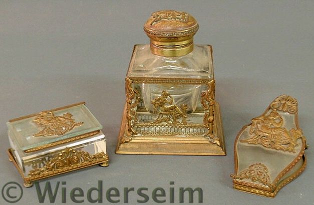 French three piece glass and gilt 159a92