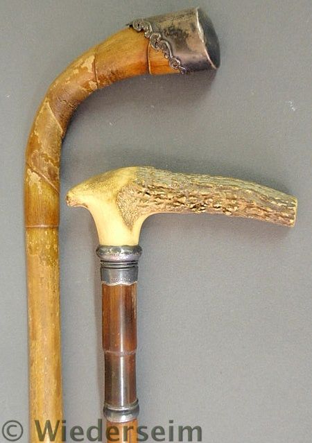 Two late 19th c. canes- stag handled