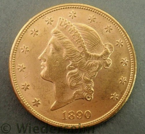 1890 Double Eagle twenty-dollar gold