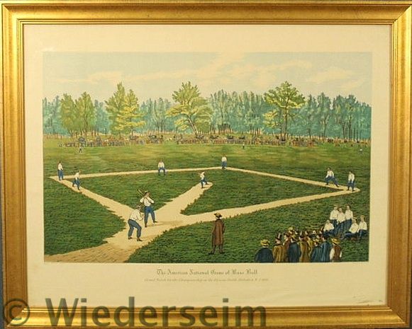 Framed colorful baseball game print 159ab5