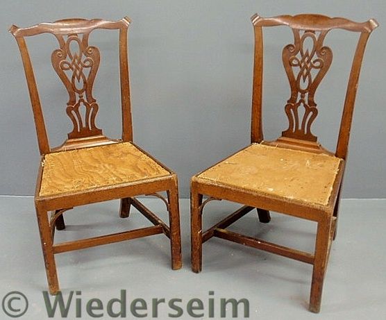 Pair of Chippendale mahogany side