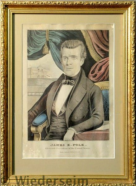 Framed and matted C Currier print 159acf