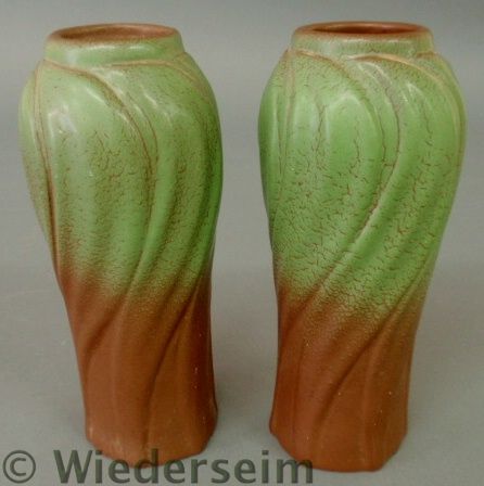 Pair of Art Nouveau green brown 159ad2